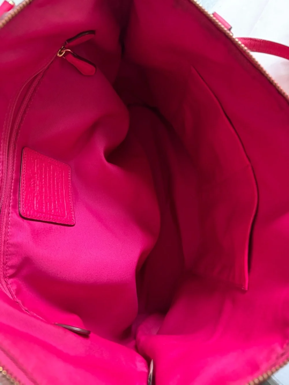 Coach Hot Pink Leather Tote Bag - Picture 4 of 15